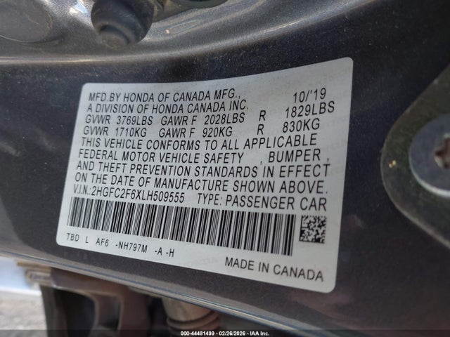 2HGFC2F6XLH509555 Honda Civic Lx