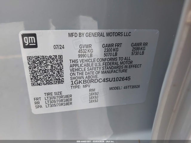 1GKB0RDC4SU102645 GMC Hummer Ev Suv 3x E4wd