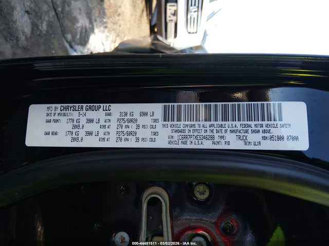 RAM 1500 Longhorn Limited 2014 1C6RR7PTXES346288 Image 9