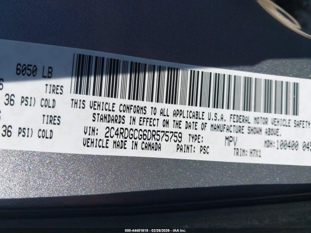 Aukcja sprzedaży 2013 Dodge Grand Caravan Sxt, vin: 2C4RDGCG6DR575759, numer aukcji: 44481618