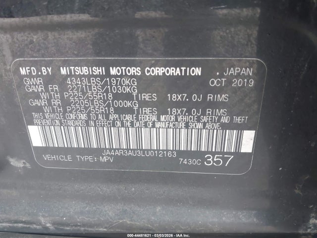 2020 MITSUBISHI OUTLANDER SPORT JA4AR3AU3LU012163 Photo 8