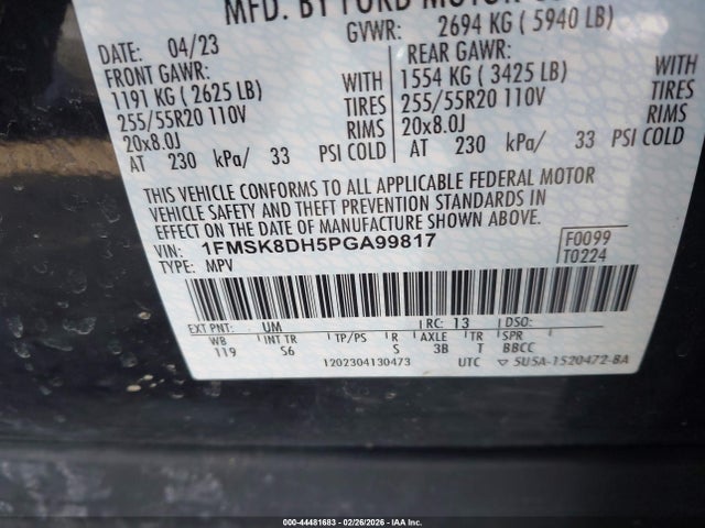 2023 FORD EXPLORER 1FMSK8DH5PGA99817 Photo 8