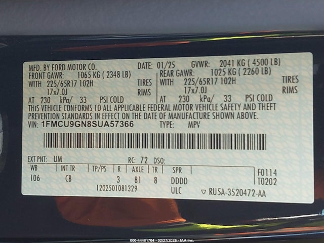 Ford Escape Active 2025 1FMCU9GN8SUA57366 Image 9