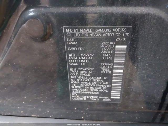 Nissan ROGUE S 2015 KNMAT2MV8FP583835 Image 9