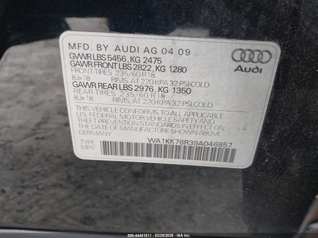2009 AUDI Q5 WA1KK78R39A046857 Photo 8