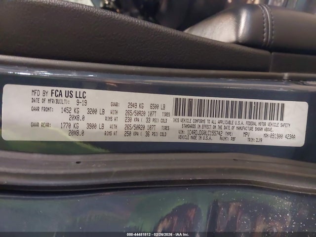 2020 Dodge Durango Gt Plus Awd მანქანა იყიდება აუქციონზე, vin: 1C4RDJDG0LC155742, აუქციონის ნომერი: 44481812