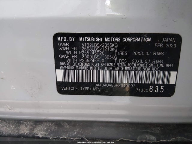 2023 MITSUBISHI OUTLANDER JA4J4UA85PZ040997 Photo 8