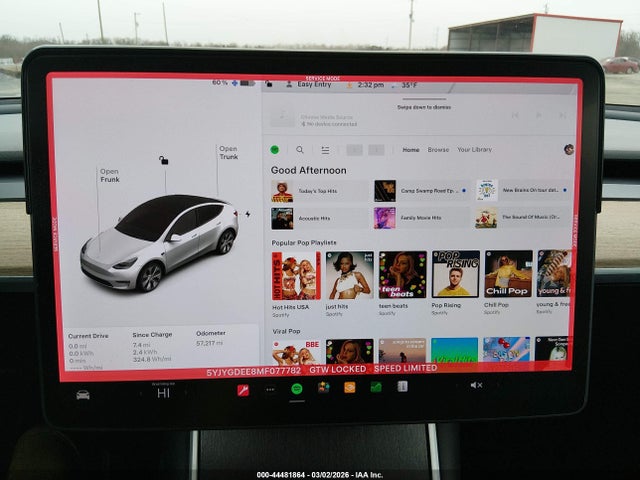 44481864 :رقم المزاد ، 5YJYGDEE8MF077782 vin ، 2021 Tesla Model Y Long Range Dual Motor All-wheel Drive مزاد بيع
