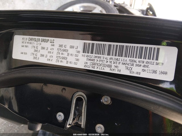 2015 Ram 1500 Express მანქანა იყიდება აუქციონზე, vin: 1C6RR7KGXFS524888, აუქციონის ნომერი: 44481869
