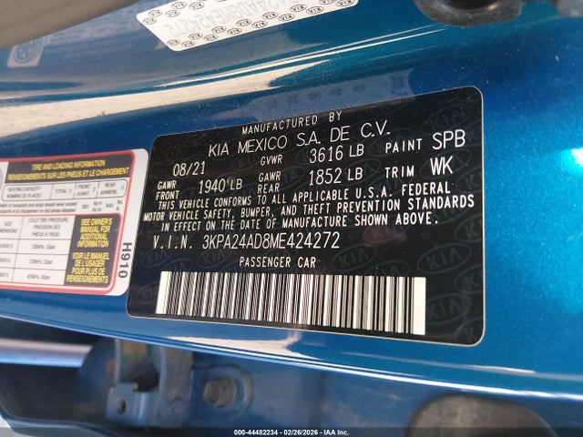 2021 KIA RIO 3KPA24AD8ME424272 Photo 8