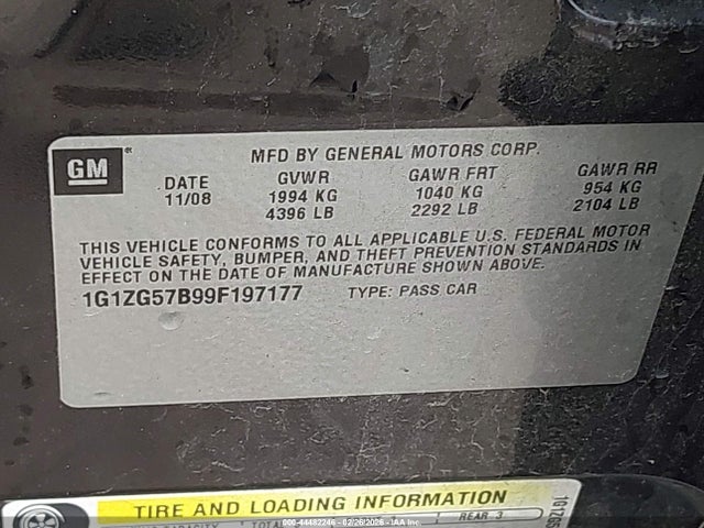 2009 CHEVROLET MALIBU 1G1ZG57B99F197177 Photo 8