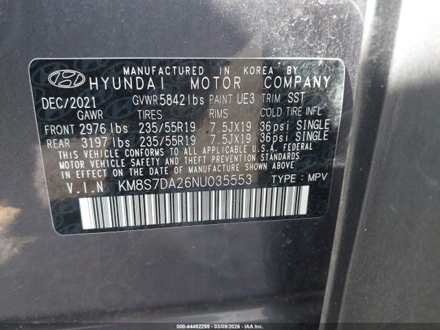 KM8S7DA26NU035553 Hyundai Santa Fe Plug-in Hybrid Limited