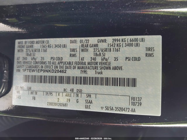 Ford F-150 Xlt 2022 1FTEW1EP9NKD20462 Image 9
