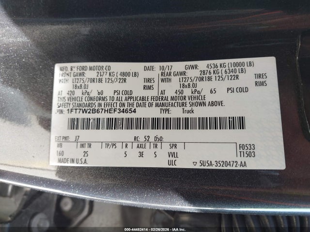 Ford F-250 Xlt 2017 1FT7W2B67HEF34654 Image 9