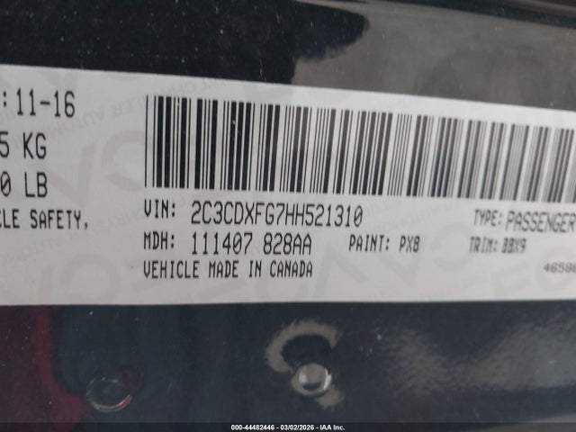 2C3CDXFG7HH521310 Dodge Charger Se Awd