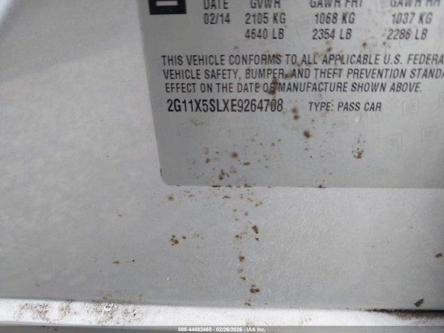 44482460 :رقم المزاد ، 2G11X5SLXE9264708 vin ، 2014 Chevrolet Impala 1fl مزاد بيع