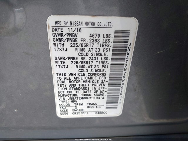 2017 NISSAN ROGUE JN8AT2MV0HW010313 Photo 8