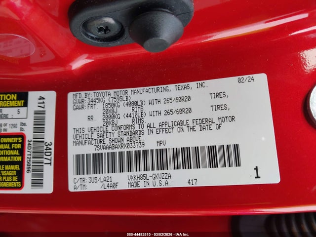 2024 TOYOTA SEQUOIA 7SVAAABAXRX033739 Photo 8