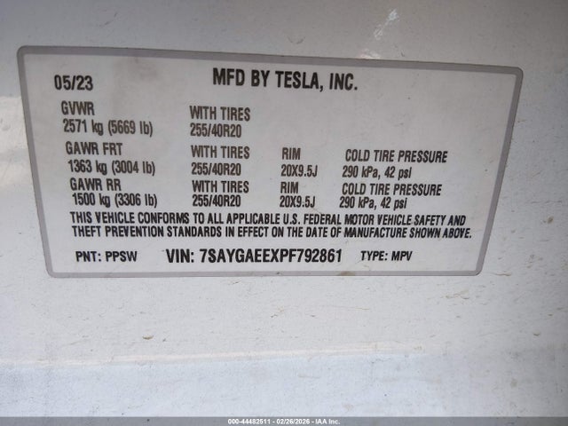 2023 TESLA MODEL Y 7SAYGAEEXPF792861 Photo 8