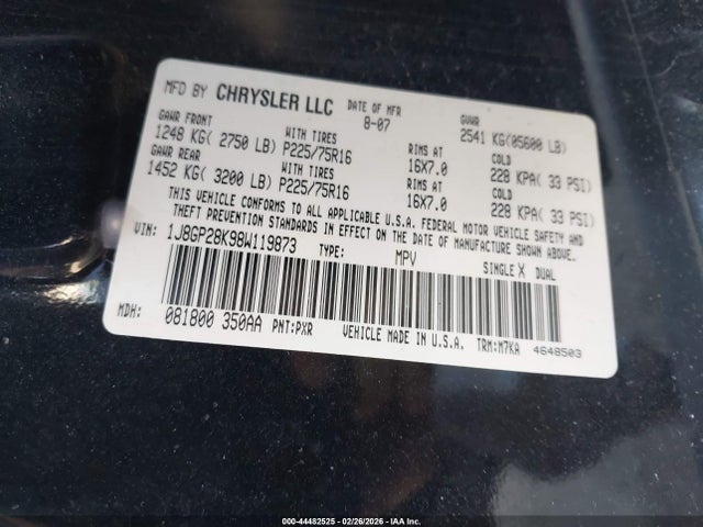 2008 JEEP LIBERTY 1J8GP28K98W119873 Photo 8