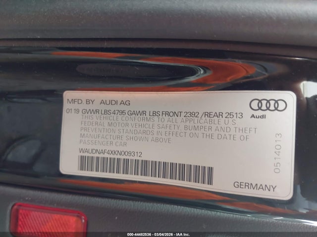 2019 AUDI A4 WAUDNAF4XKN009312 Photo 8