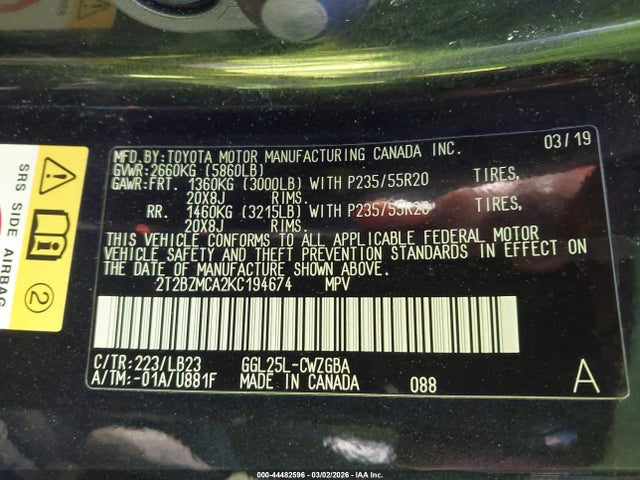 2019 LEXUS RX 350 2T2BZMCA2KC194674 Photo 8