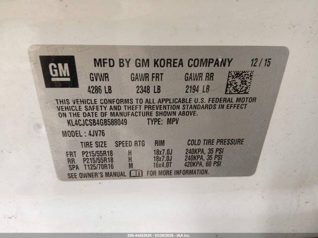 2016 BUICK ENCORE KL4CJCSB4GB588049 Photo 8