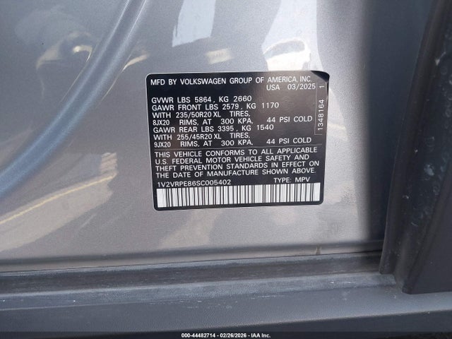 Продаж на аукціоні авто 2025 Volkswagen Id.4 Pro S, vin: 1V2VRPE86SC005402, номер лоту: 44482714