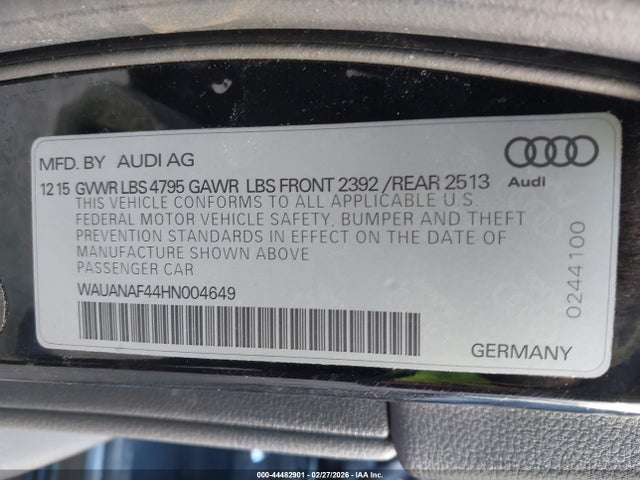 2017 AUDI A4 WAUANAF44HN004649 Photo 8