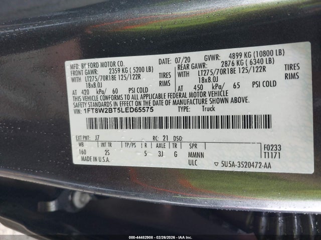 Ford F-250 Xlt 2020 1FT8W2BT5LED65575 Image 8