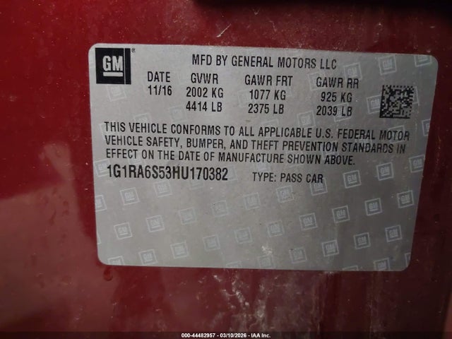 2017 CHEVROLET VOLT 1G1RA6S53HU170382 Photo 8