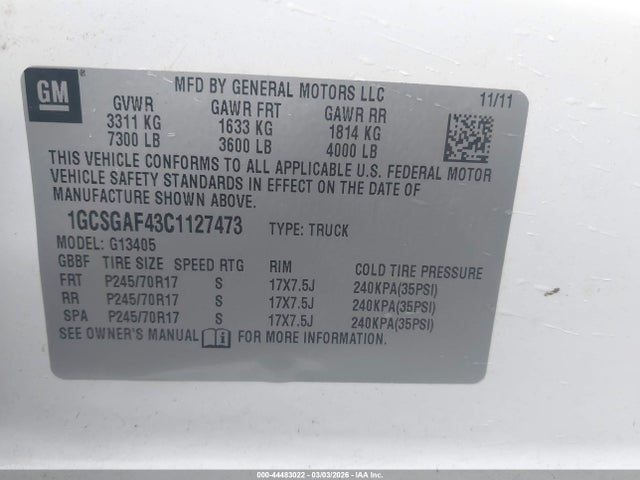 2012 CHEVROLET EXPRESS 1500 1GCSGAF43C1127473 Photo 8