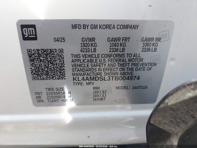 Aukcja sprzedaży 2026 Buick Encore Gx Sport Touring Fwd, vin: KL4AMDSL3TB004974, numer aukcji: 44483048