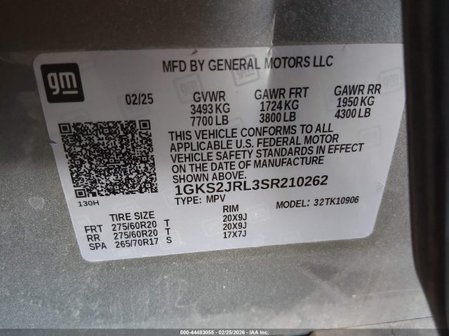 GMC Yukon Xl 4wd Denali 2025 1GKS2JRL3SR210262 Image 9