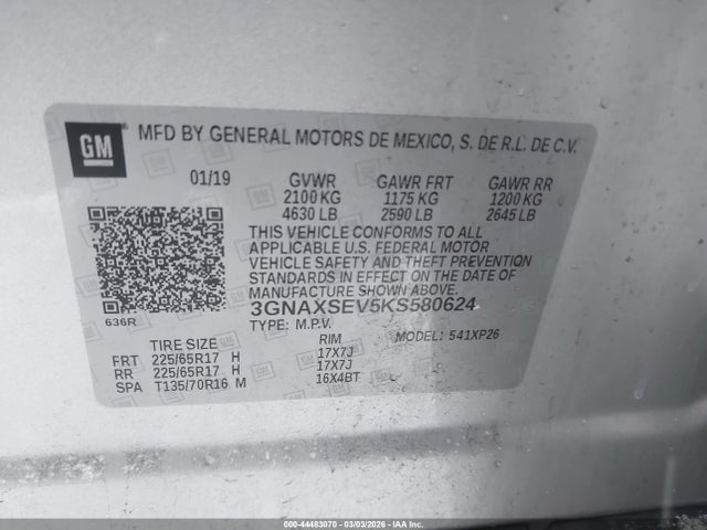 3GNAXSEV5KS580624 Chevrolet EQUINOX LS