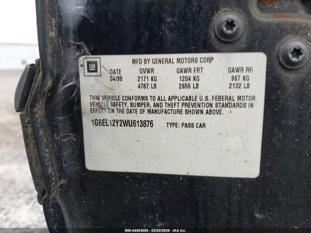 1998 CADILLAC ELDORADO 1G6EL12Y2WU613876 Photo 8