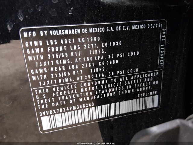 2023 VOLKSWAGEN TAOS 3VVDX7B24PM346243 Photo 8