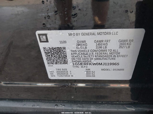 Aukcja sprzedaży 2021 Chevrolet Traverse Fwd Ls, vin: 1GNERFKW0MJ119965, numer aukcji: 44483103
