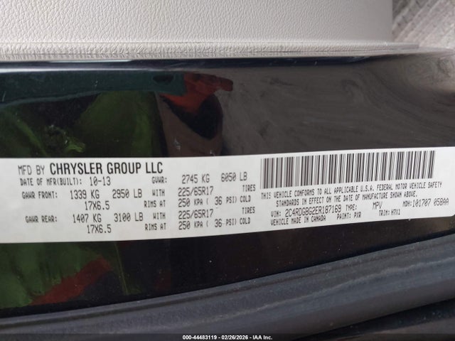 Aukcja sprzedaży 2014 Dodge Grand Caravan American Value Pkg, vin: 2C4RDGBG2ER187169, numer aukcji: 44483119