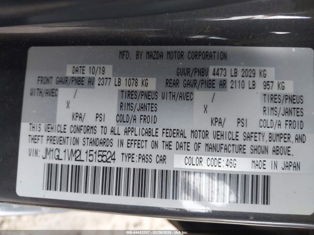 2020 MAZDA MAZDA6 JM1GL1VM2L1515524 Photo 8