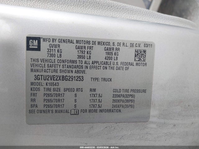 Продажа на аукционе авто 2011 Gmc Sierra 1500 Sle, vin: 3GTU2VE2XBG291253, номер лота: 44483235