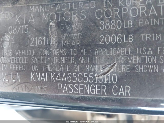 KNAFK4A65G5513110 KIA FORTE LX