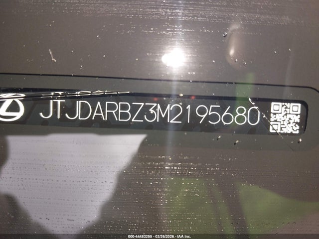 44483255 :رقم المزاد ، JTJDARBZ3M2195680 vin ، 2021 Lexus Nx 300 مزاد بيع