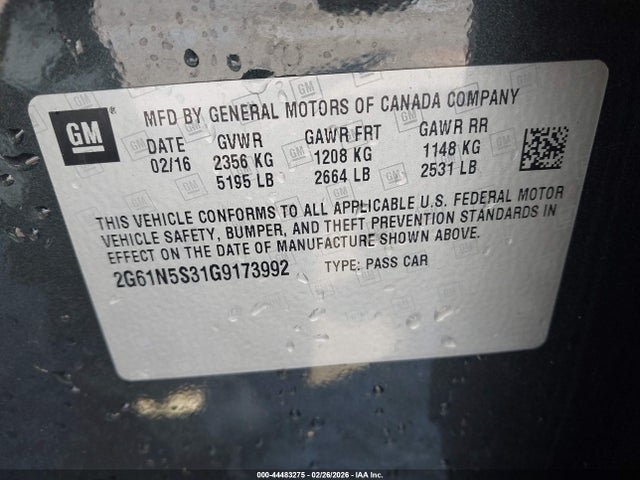 2016 CADILLAC XTS 2G61N5S31G9173992 Photo 8