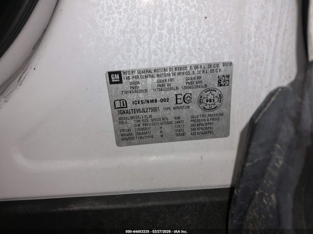 Aukcja sprzedaży 2018 Gmc Terrain Sle, vin: 3GKALTEV6JL279061, numer aukcji: 44483325