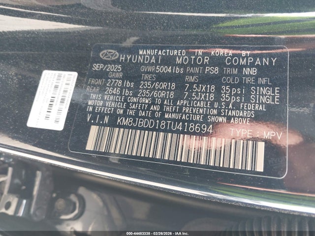 Продаж на аукціоні авто 2026 Hyundai Tucson Hybrid Sel, vin: KM8JBDD18TU418694, номер лоту: 44483338