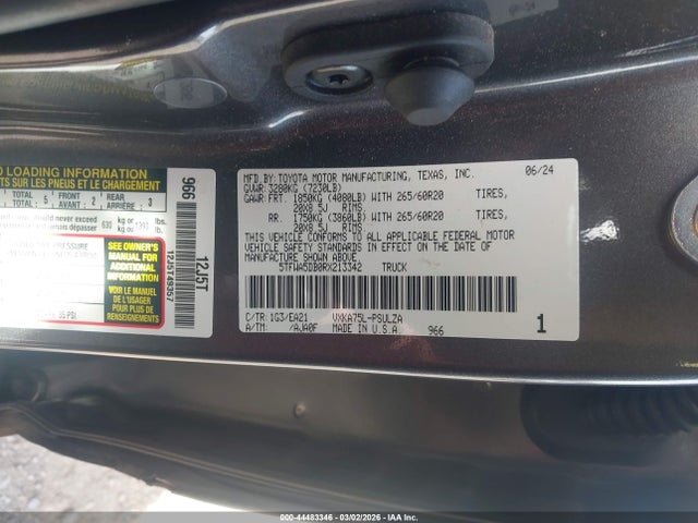 5TFWA5DB0RX213342 Toyota Tundra Limited