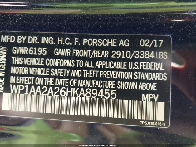2017 PORSCHE CAYENNE WP1AA2A26HKA89455 Photo 8