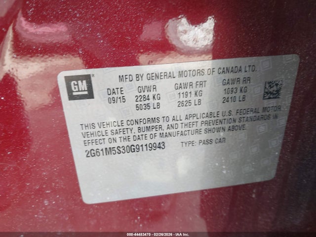 2016 CADILLAC XTS 2G61M5S30G9119943 Photo 8