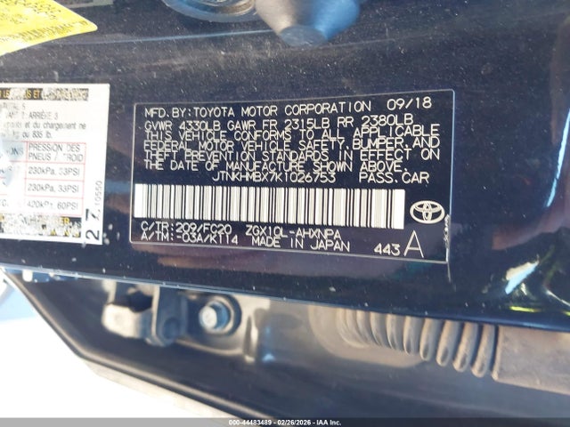 JTNKHMBX7K1026753 Toyota C-HR LE